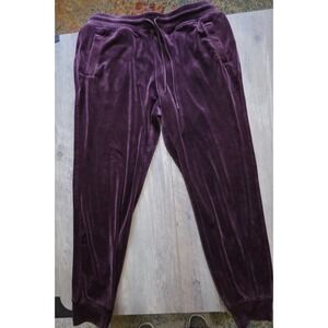 MNY Marc New York Performance Mauve Purple Velvet Jogger Pants Women XL